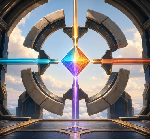 The Prism Core surrounded by four beams